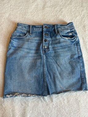 Old Navy Blue Distressed Denim Mini Skirt